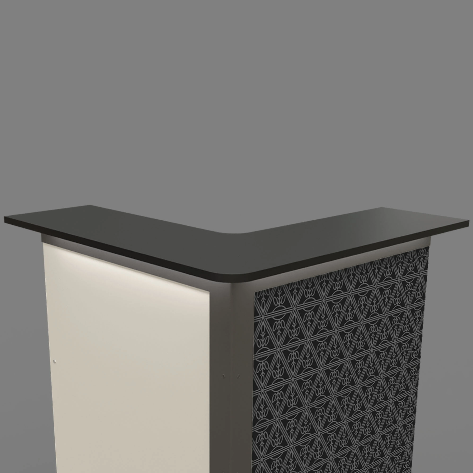 Beispielfoto einer klappECKE mit LED-Frontbeleuchtung.
